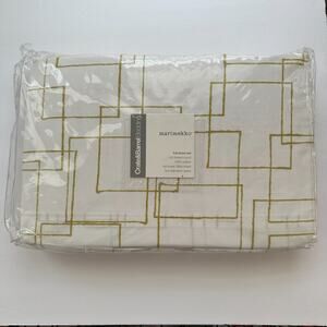 MARIMEKKO CRATE & BARREL GREEN GEOMETRY FULL SHEET SET 100% Cotton Sheets Mexico